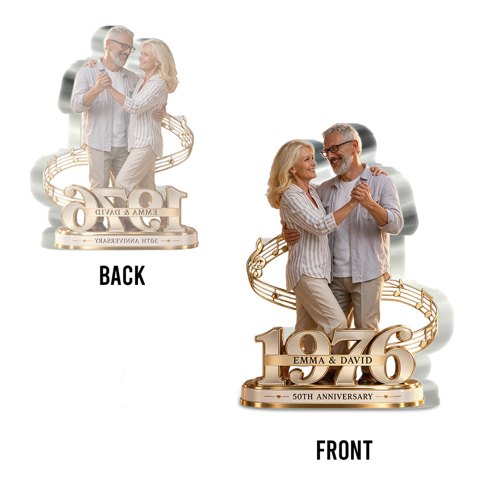 Personalized Couple Gift, Romantic Anniversary Figurine for Husband Wife with Names and Date, Boyfriend Girlfriend Gift - Personalized Couple Custom Shaped Acrylic Plaque