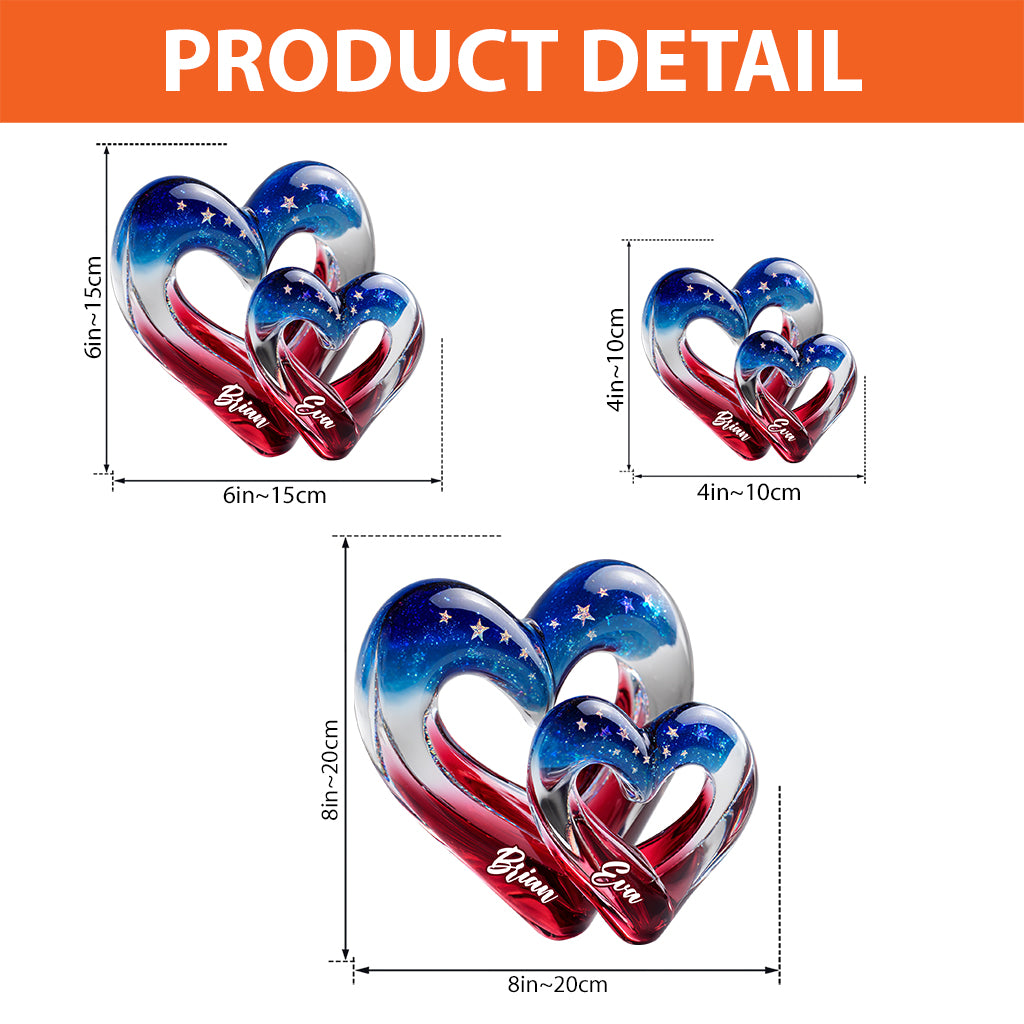 Two Hearts One Love - Personalized Couple Custom Shaped Acrylic Plaque