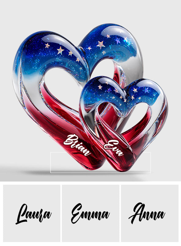 Two Hearts One Love - Personalized Couple Custom Shaped Acrylic Plaque