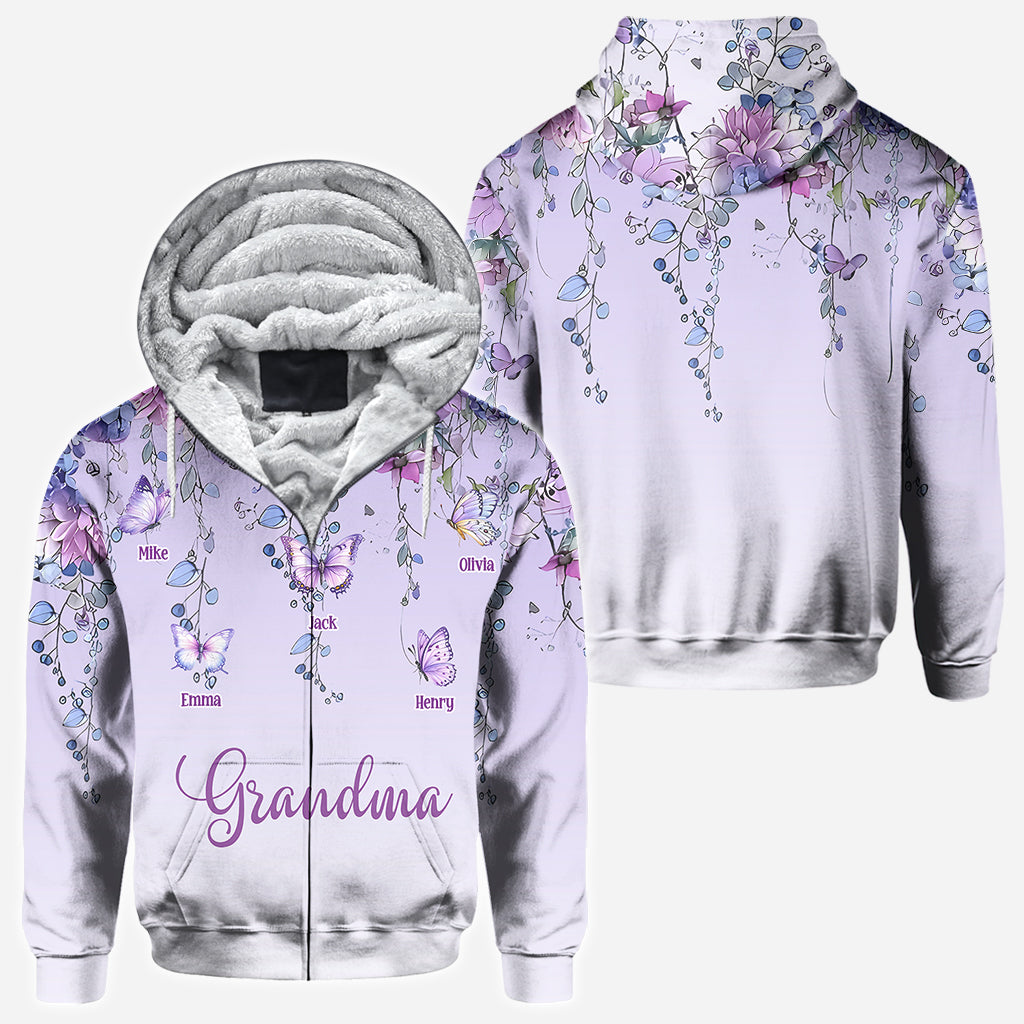 Grandma And Children Butterfly - Personalized Grandma All Over Shirt