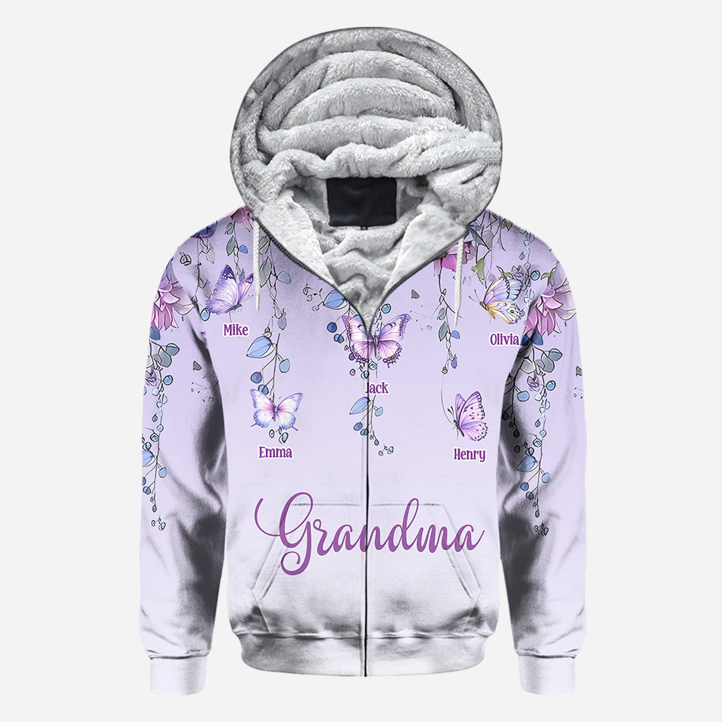 Grandma And Children Butterfly - Personalized Grandma All Over Shirt