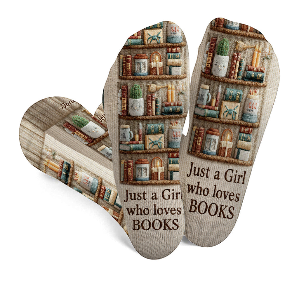 J'adore lire - Chaussettes personnalisées en forme de livre