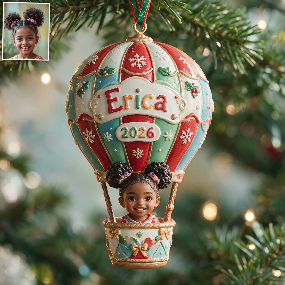 Up, Up & Away - Personalized Kid Premium 3D Ornament