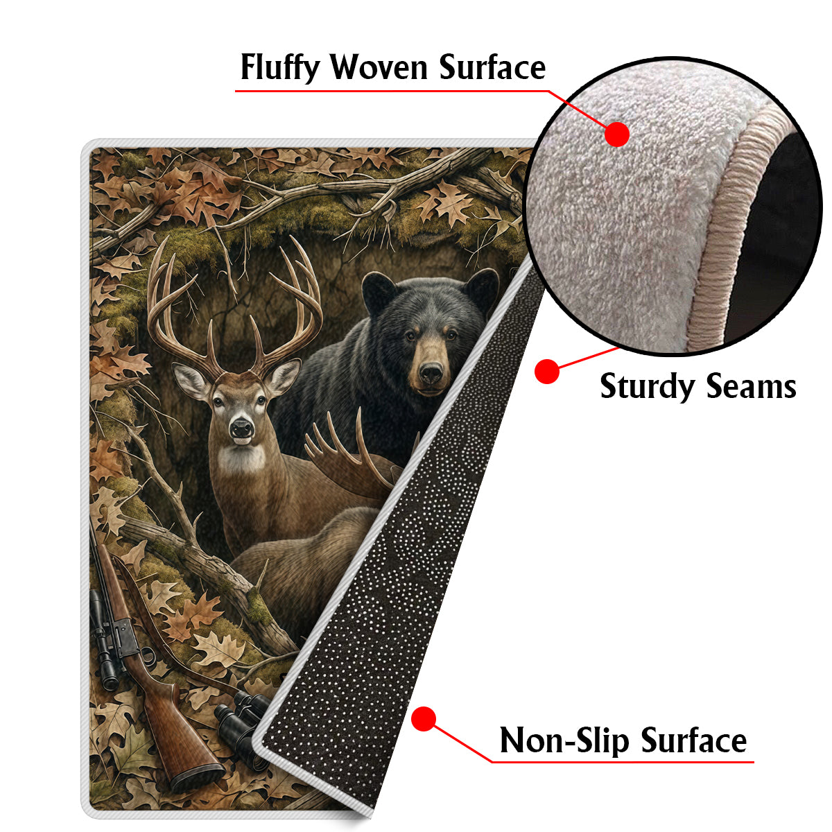 Cadeau idéal pour les passionnés de chasse - Tapis de chasse antidérapant personnalisé