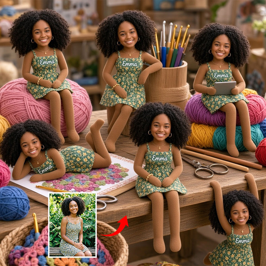 Custom Any Photo Toy - Personalized Crocheting Posable Plush Doll