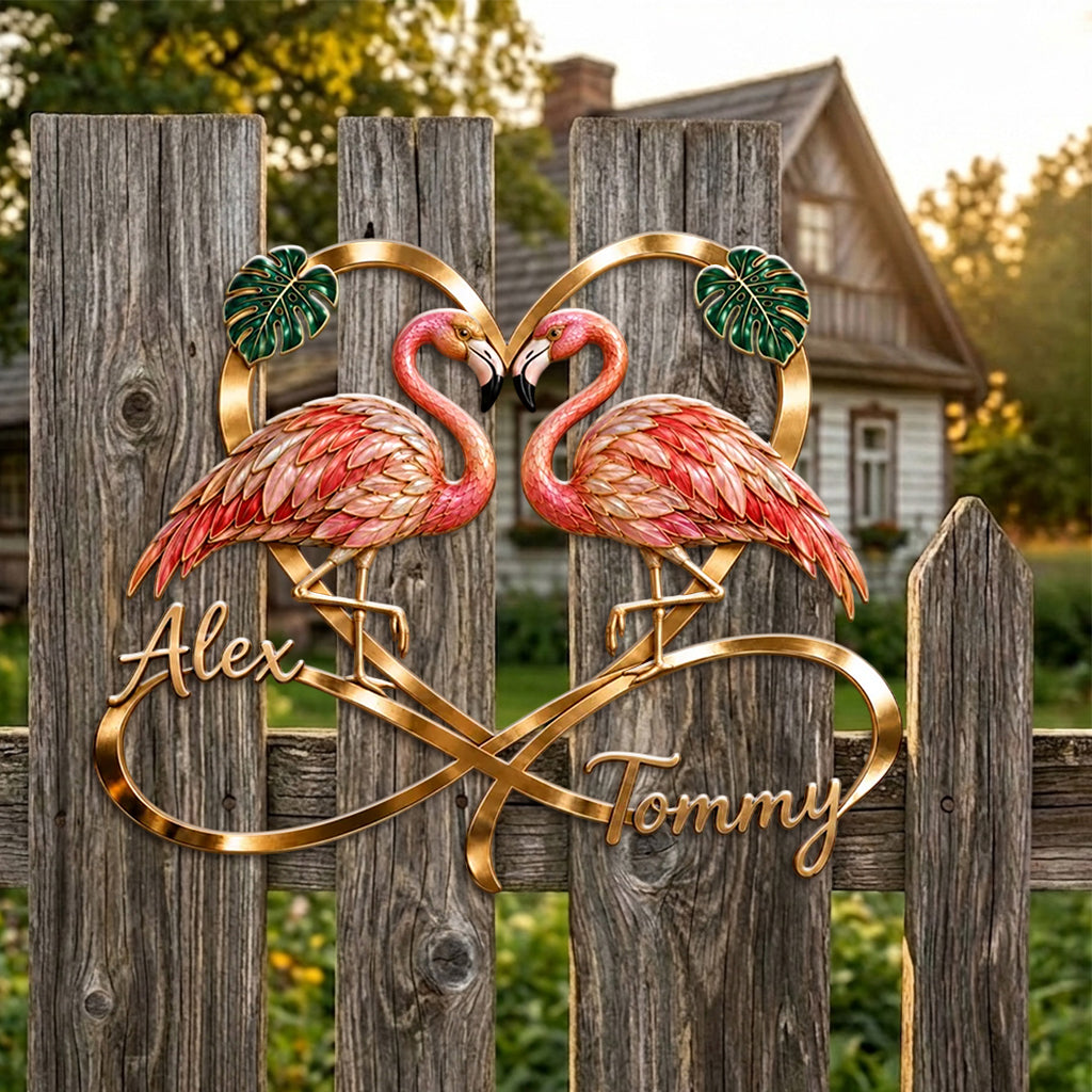 Vous & Moi, Nous Avons Ça - Panneau Métallique Découpé Personnalisé Flamant Rose Imprimé en 3D