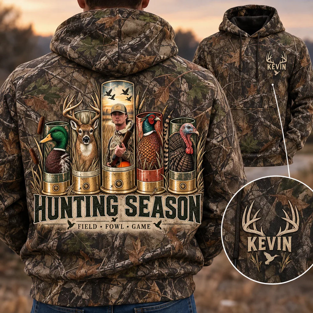 Hunting Season Camo Shirt/ Hoddie - Personalized Hunting All Over Shirt