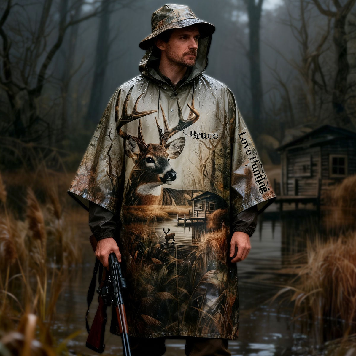 Deer Hunting Season - Personalized Hunting Rain Poncho Coat