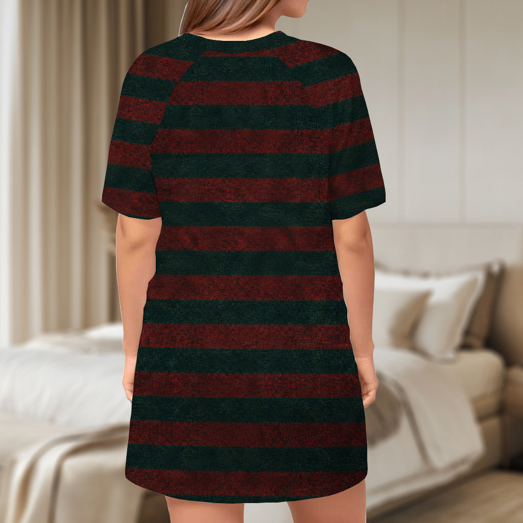Cadeau d'Halloween Amusant - Robe T-Shirt de Nuit Personnalisée pour Couples Épicés
