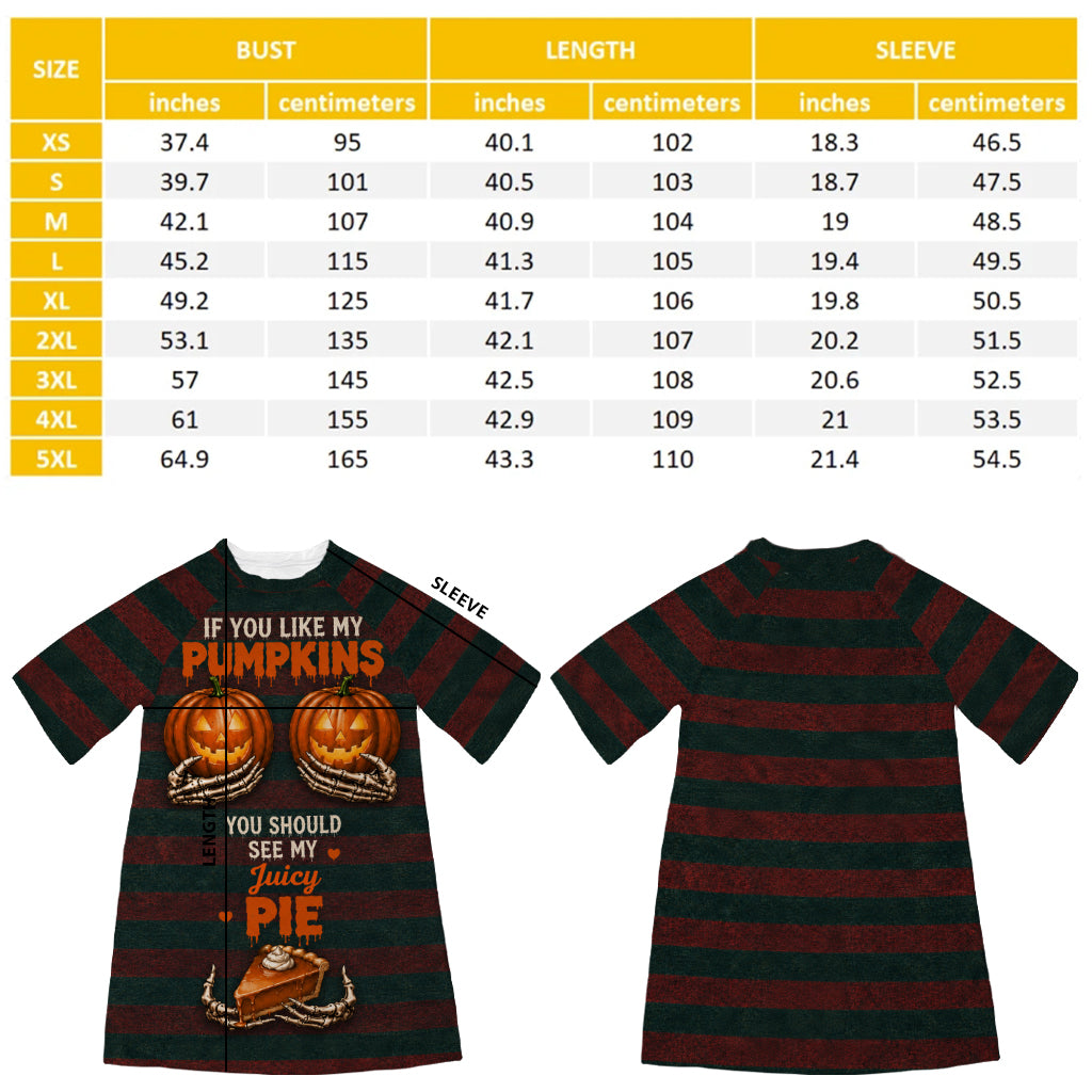 Cadeau d'Halloween Amusant - Robe T-Shirt de Nuit Personnalisée pour Couples Épicés
