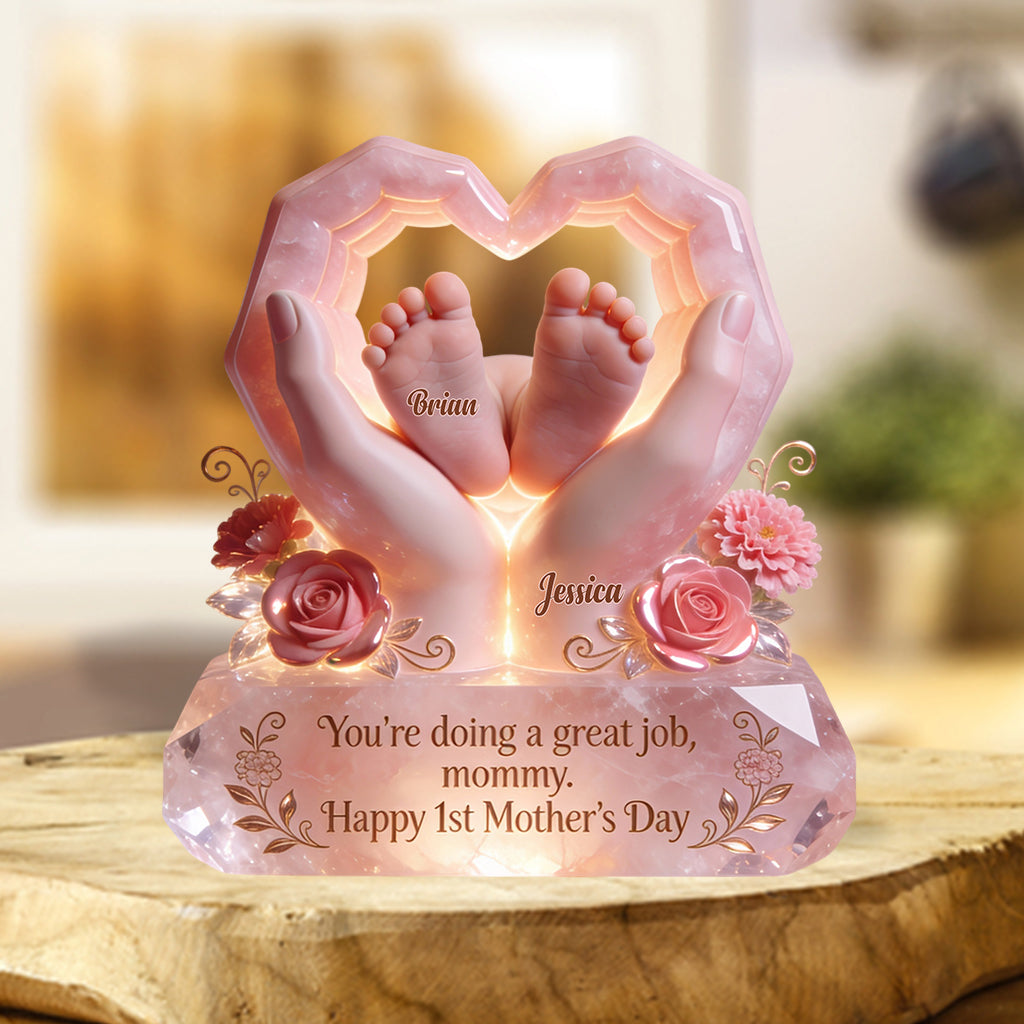 Du machst das großartig – personalisierte Acrylplakette „Mama“ in individueller Form
