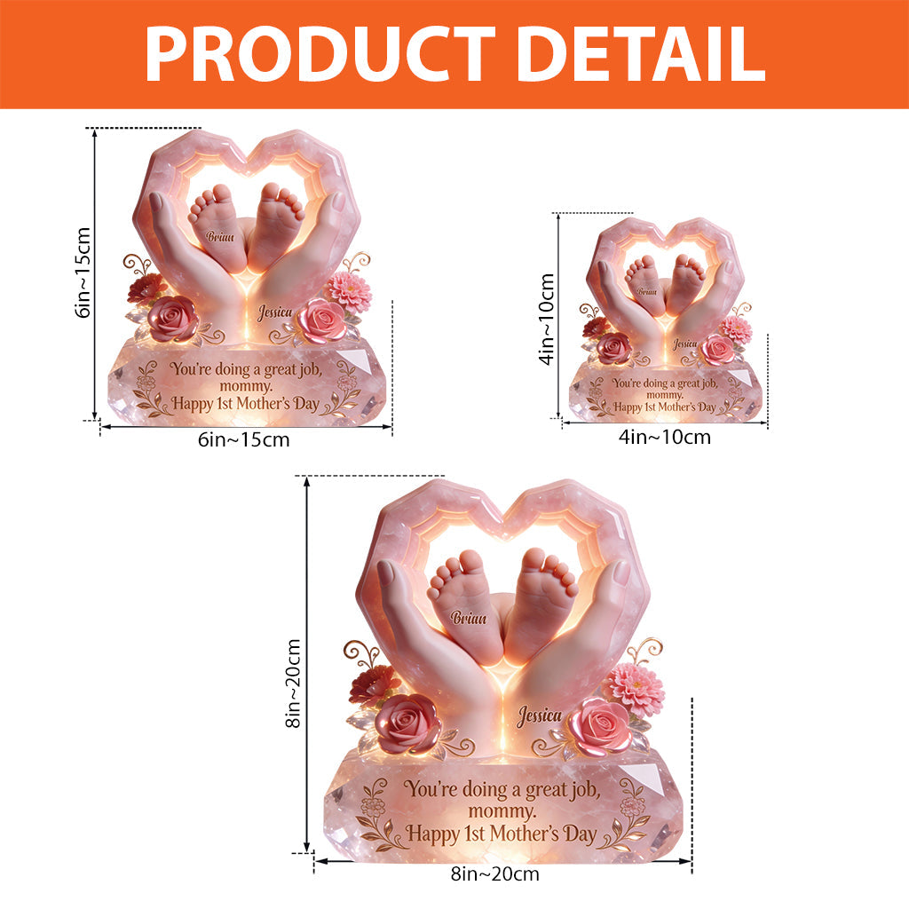 Du machst das großartig – personalisierte Acrylplakette „Mama“ in individueller Form
