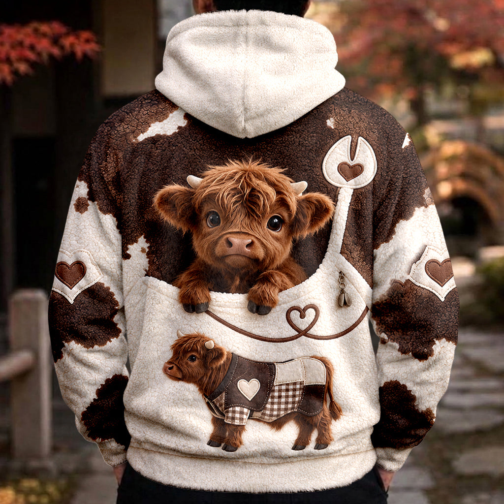 Amour des Vaches des Highlands - Sweat à Capuche Fleece Personnalisé