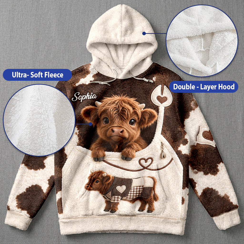 Amour des Vaches des Highlands - Sweat à Capuche Fleece Personnalisé