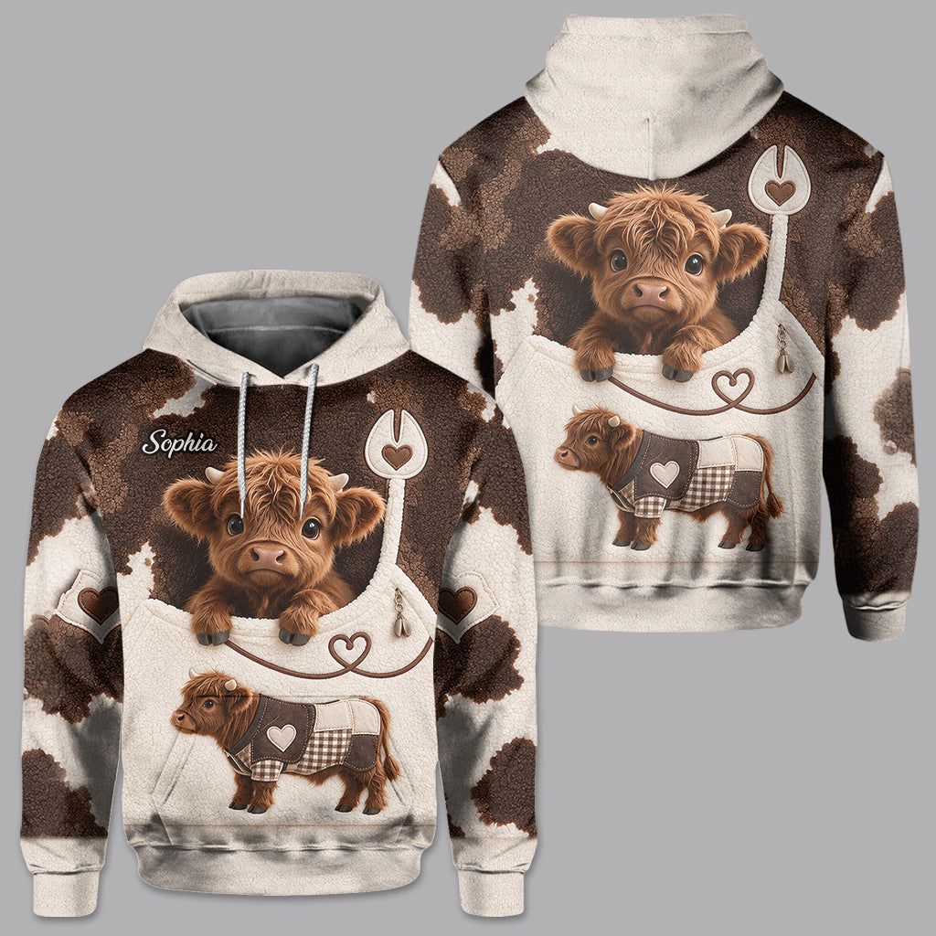 Amour des Vaches des Highlands - Sweat à Capuche Fleece Personnalisé
