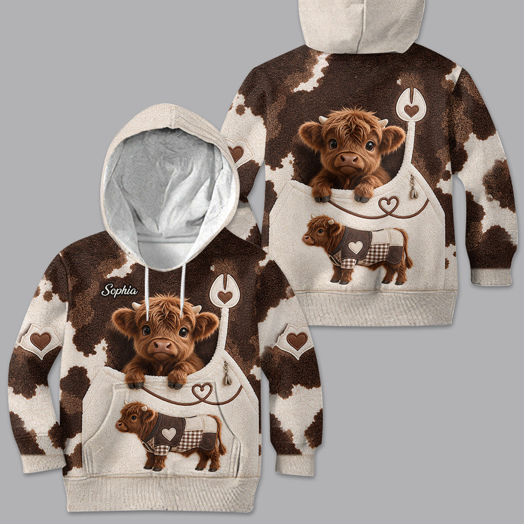 Amour des Vaches des Highlands - Sweat à Capuche Fleece Personnalisé