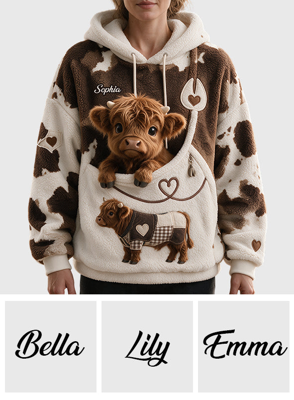 Amour des Vaches des Highlands - Sweat à Capuche Fleece Personnalisé