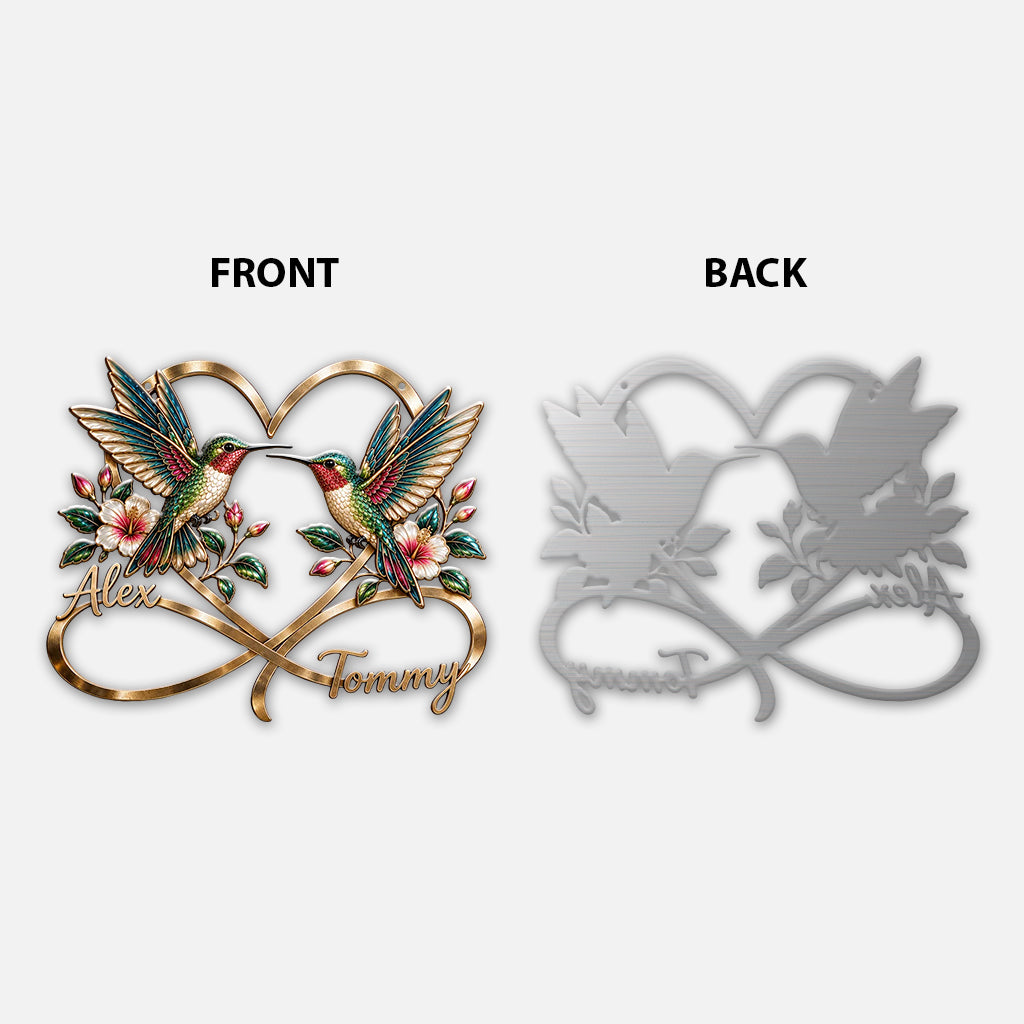 Beautiful Hummingbird Couple Bedroom Decor - Personalized Hummingbird 3D Printed Cut Metal Sign