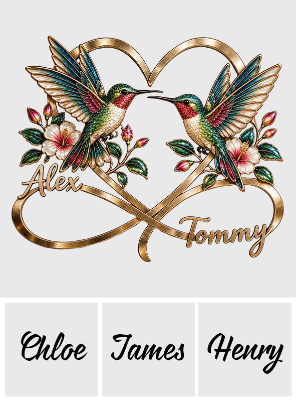 Beautiful Hummingbird Couple Bedroom Decor - Personalized Hummingbird 3D Printed Cut Metal Sign
