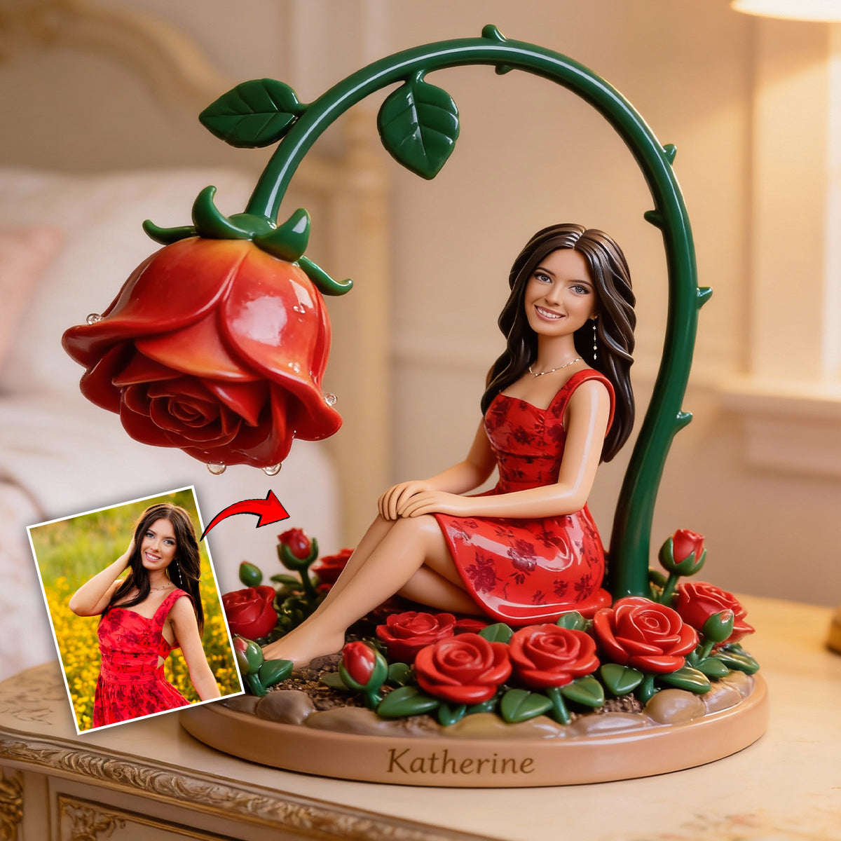 Custom Any Photo Birthmonth Flower - Personalized Self Love Custom Shaped Acrylic Plaque