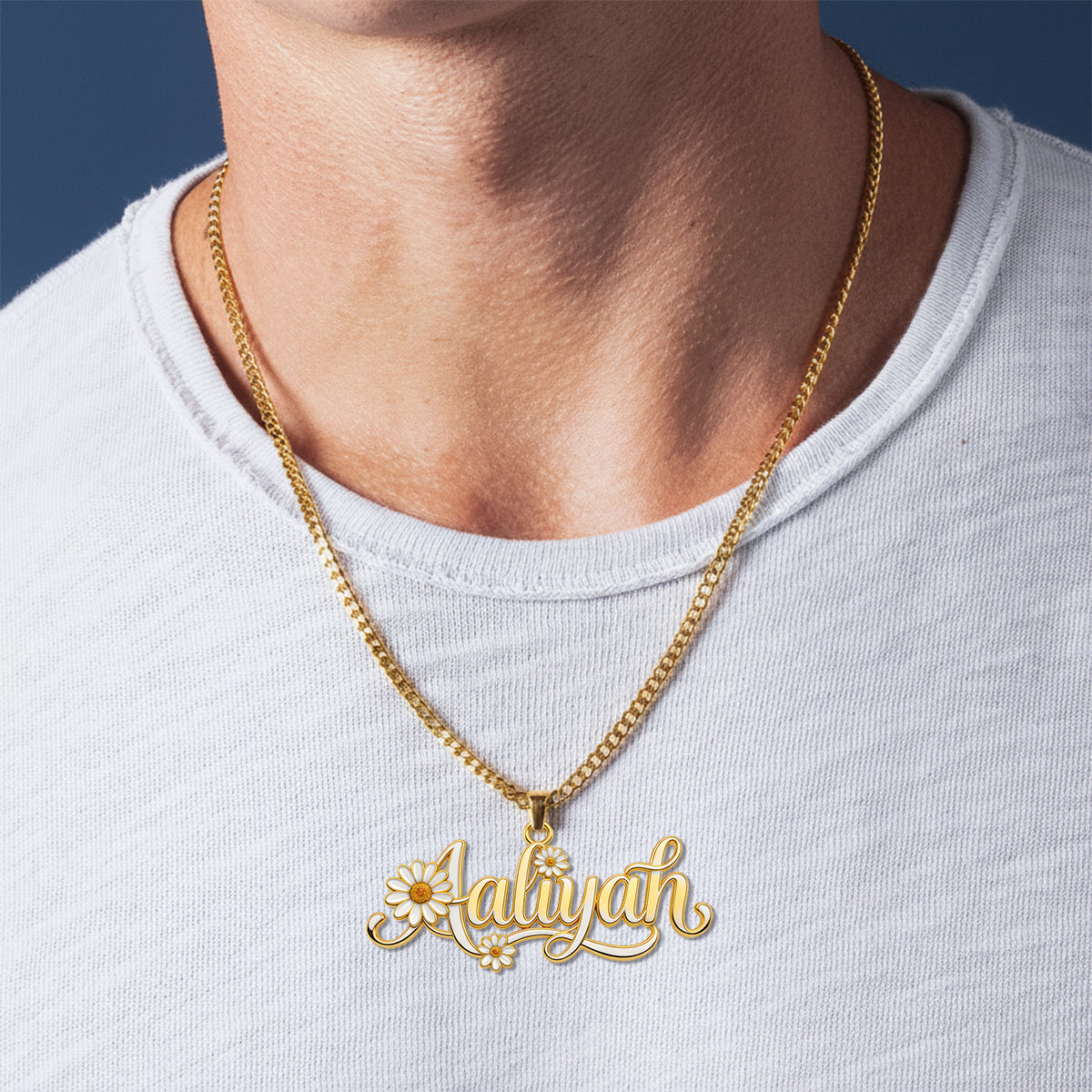 Personalisierte Geburtsblume – Halskette mit Metallanhänger in Form der Selbstliebe (individuell gestaltet)