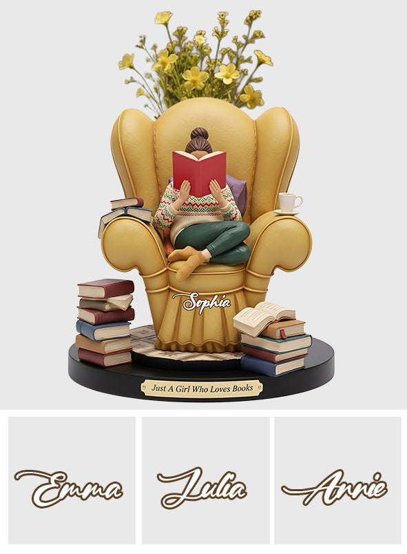 Juste une fille qui aime les livres - Vase à fleurs en acrylique en forme de livre personnalisé