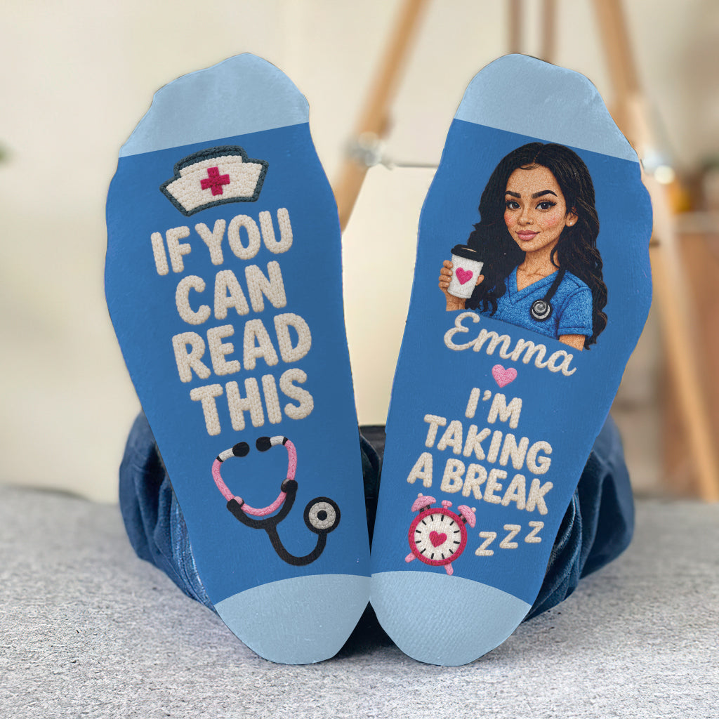 Funny Photo Nurse Gift - Personalized Nurse Socks