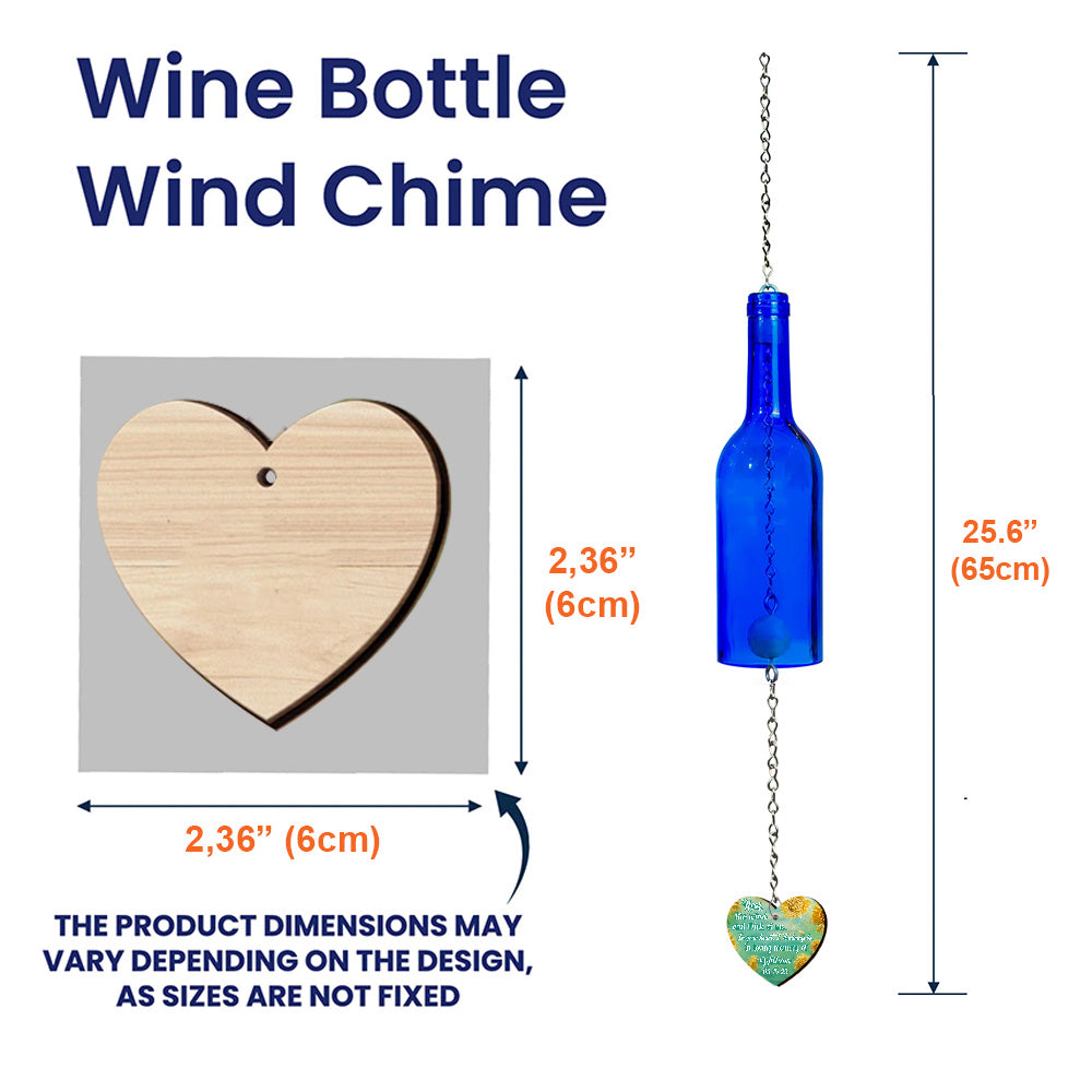 Hear The Wind And Think Of Me - Personalized Memorial Wine Bottle Wind Chime