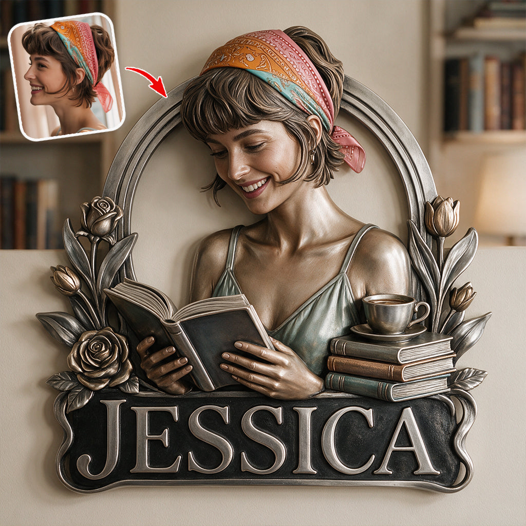 Livres d'Amour - Panneau en Métal Découpé Personnalisé Imprimé en 3D