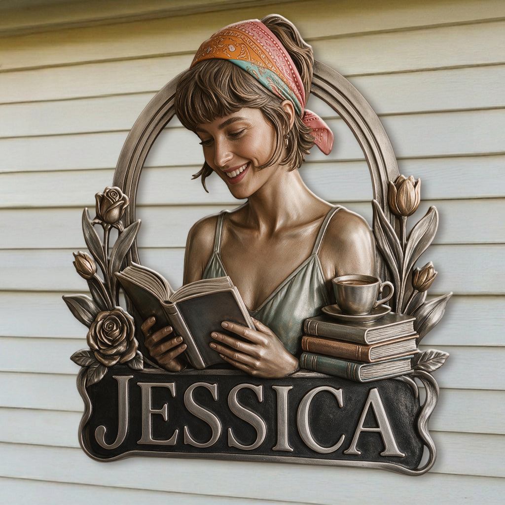 Livres d'Amour - Panneau en Métal Découpé Personnalisé Imprimé en 3D