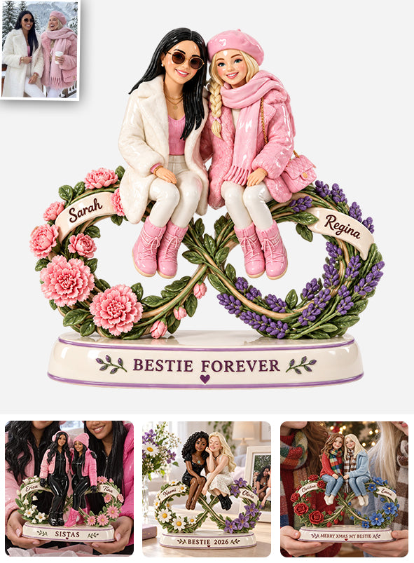 Bestie Forever Floral - Personalized Bestie 3D Plaque