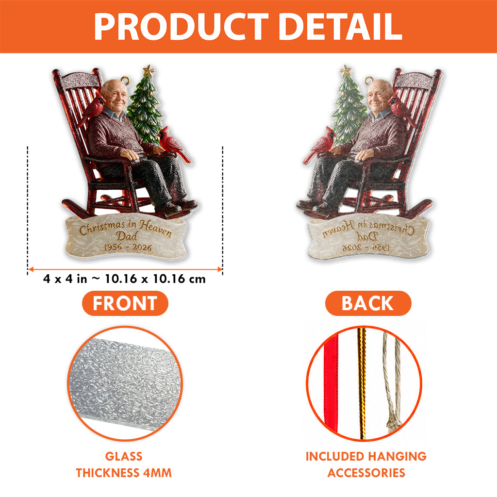 Christmas In Heaven - Personalized Memorial Custom Shape Glass Ornament