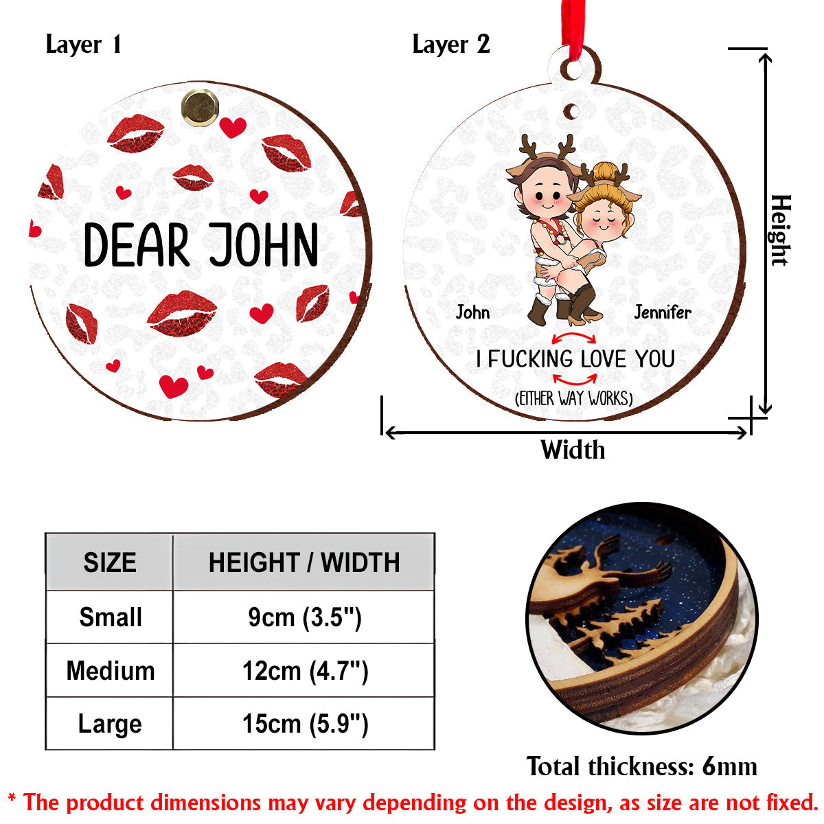 Surprise Gift For Him - Personalized Couple Flip Ornament