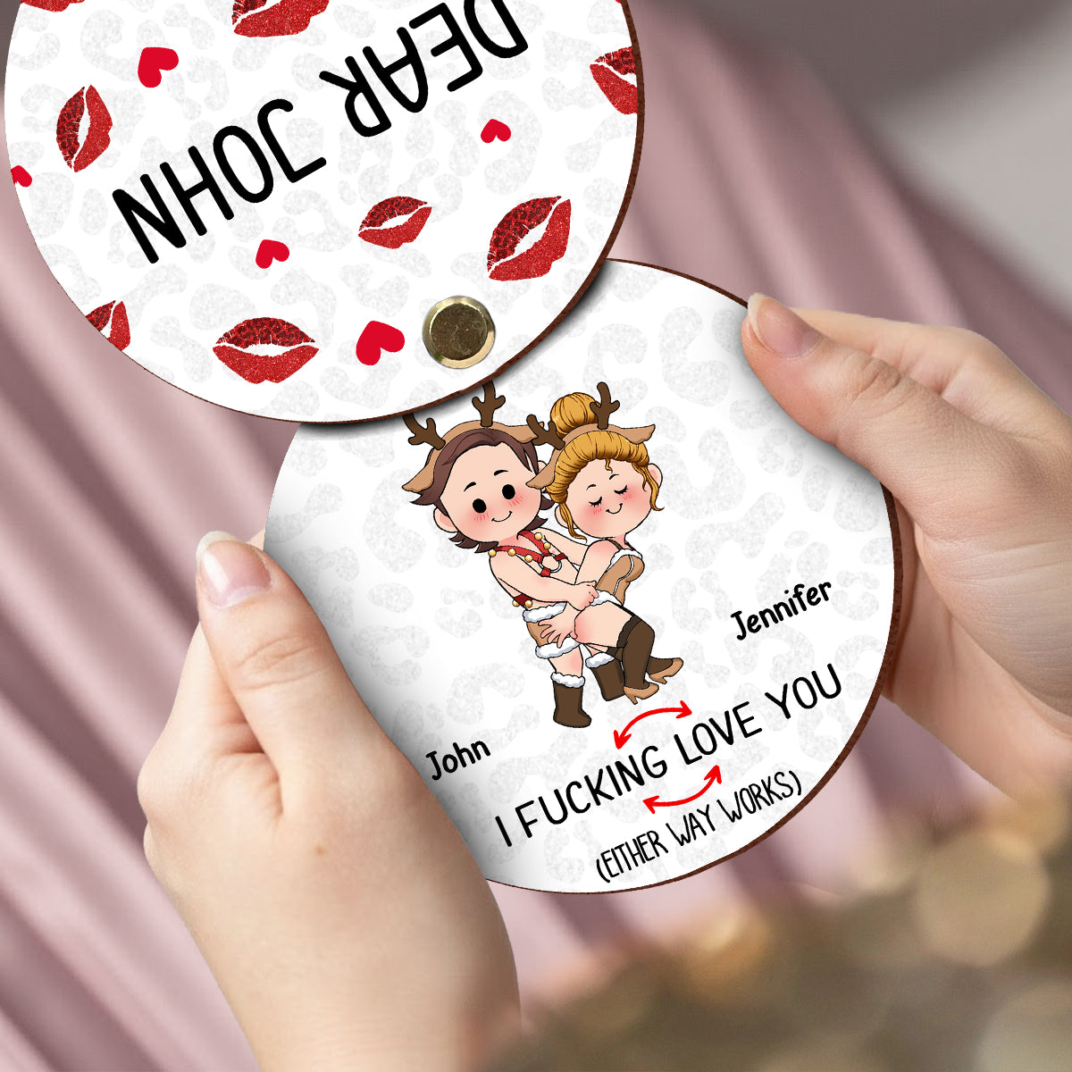 Surprise Gift For Him - Personalized Couple Flip Ornament