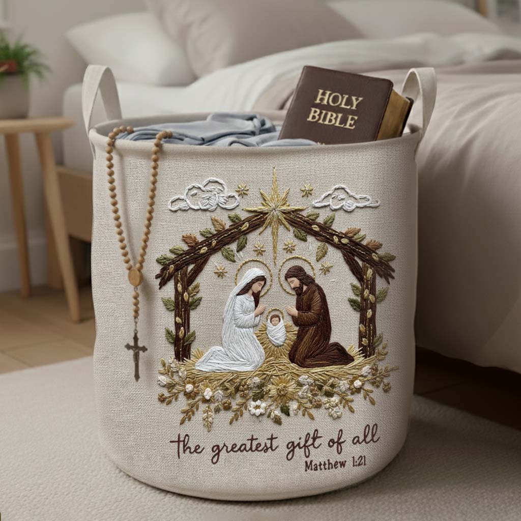 Das größte Geschenk aller Weihnachtskrippen - Christlicher Aufbewahrungskorb