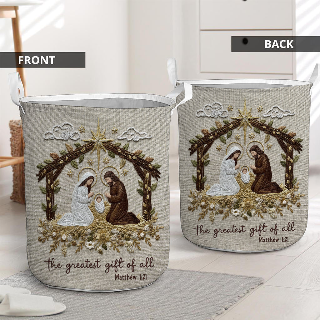 Das größte Geschenk aller Weihnachtskrippen - Christlicher Aufbewahrungskorb