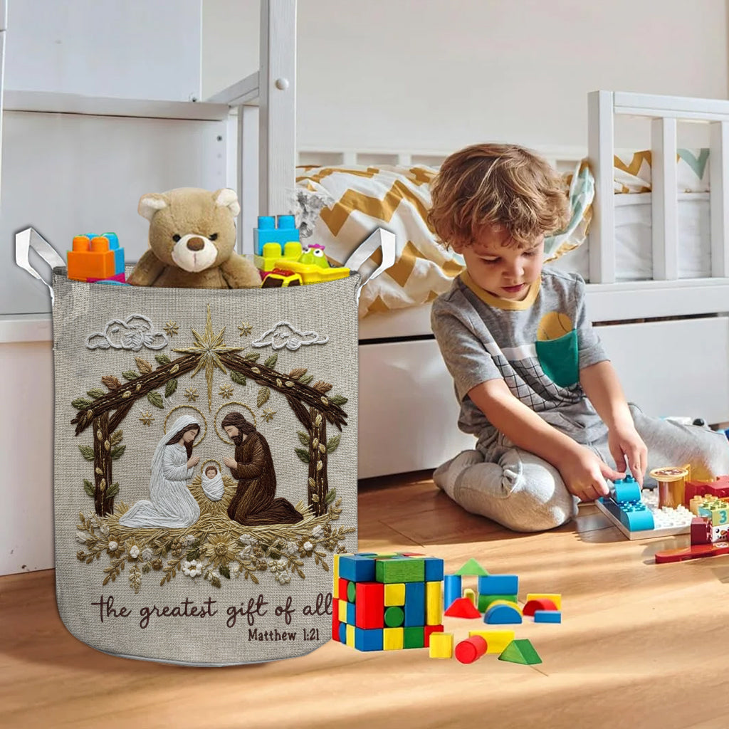 Das größte Geschenk aller Weihnachtskrippen - Christlicher Aufbewahrungskorb