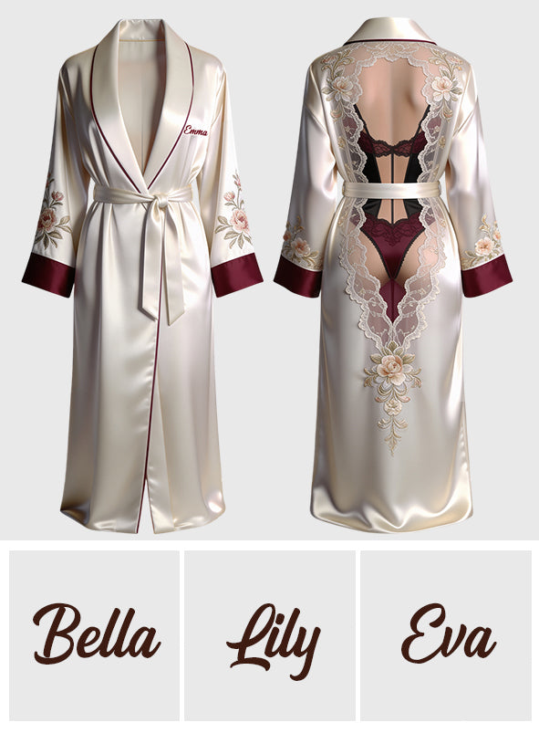 Pretty Girl - Personalized Spicy Couple Satin Robe