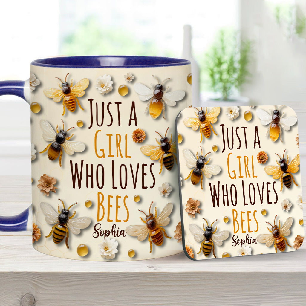 Just A Girl Who Loves Bees - Personalized Bee Accent Mug