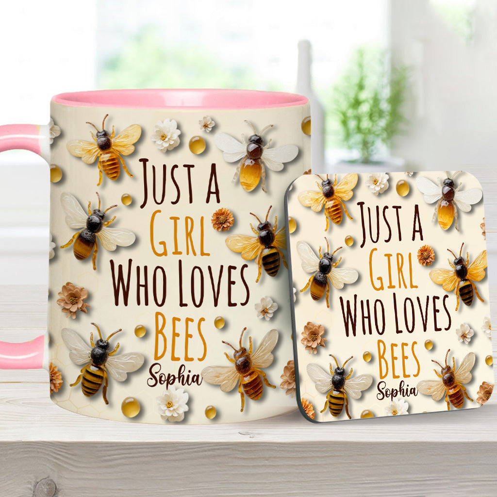 Just A Girl Who Loves Bees - Personalized Bee Accent Mug