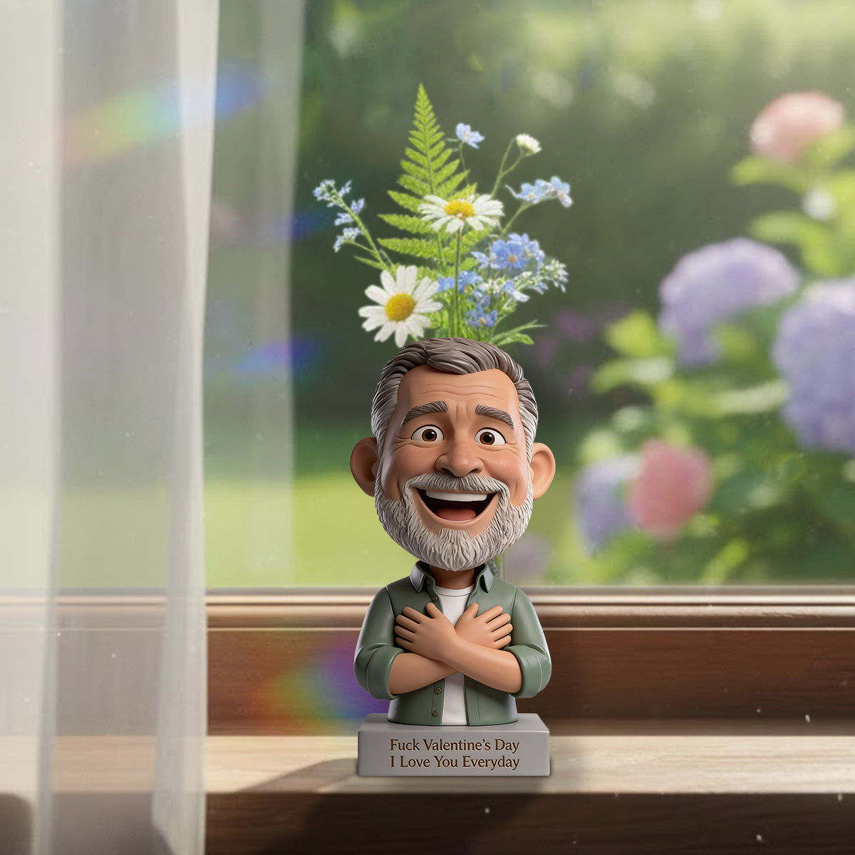 Fuck Valentine's Day - Personalized Couple Custom Shape Acrylic Flower Vase