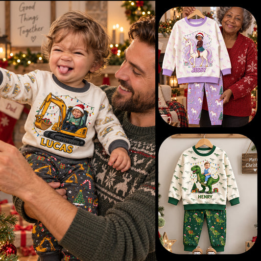 Frohe Weihnachten - Personalisierter Kinder Hoodie & Jogginghose
