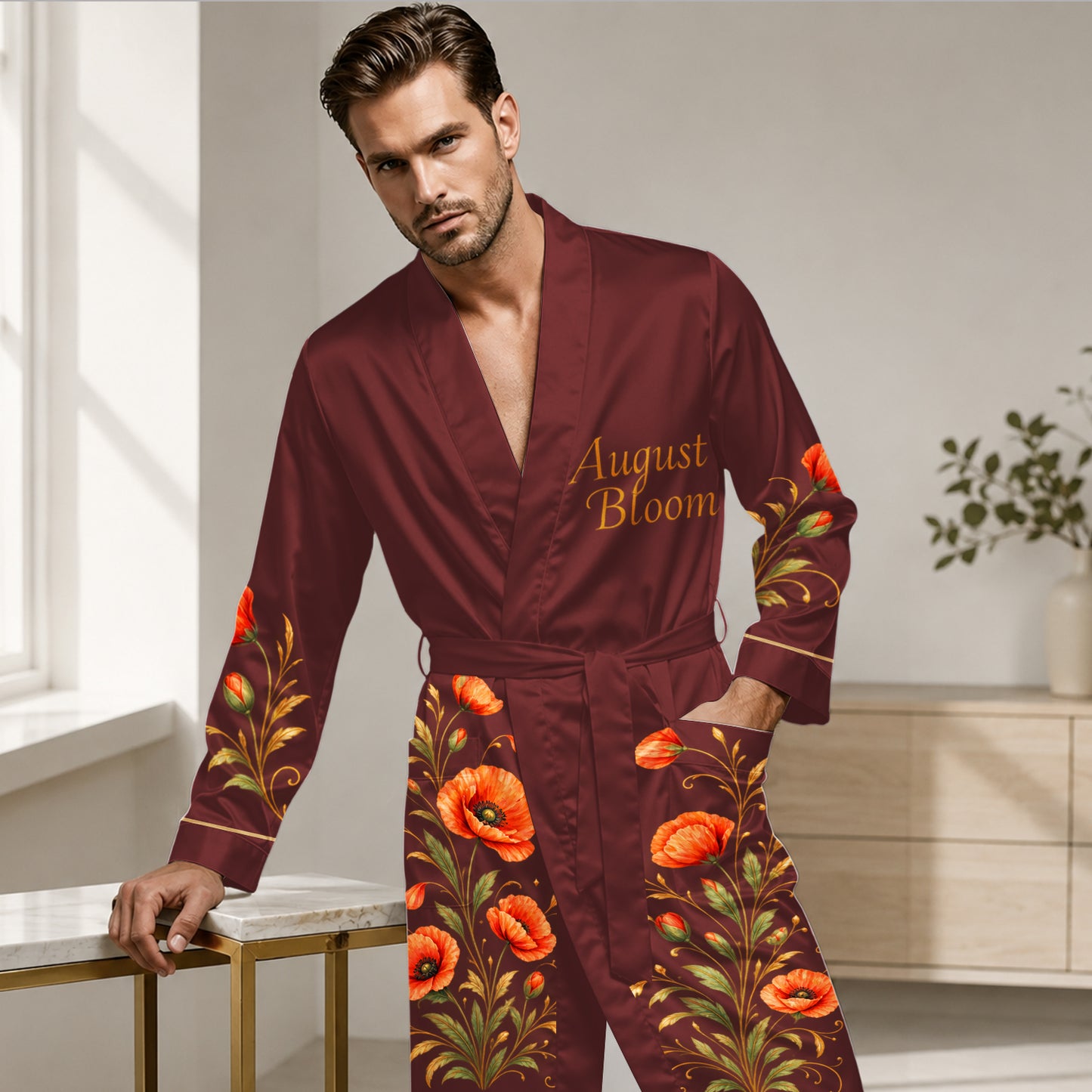 Robe de Luxe Fleurs de Mois de Naissance - Robe Satin Personnalisée