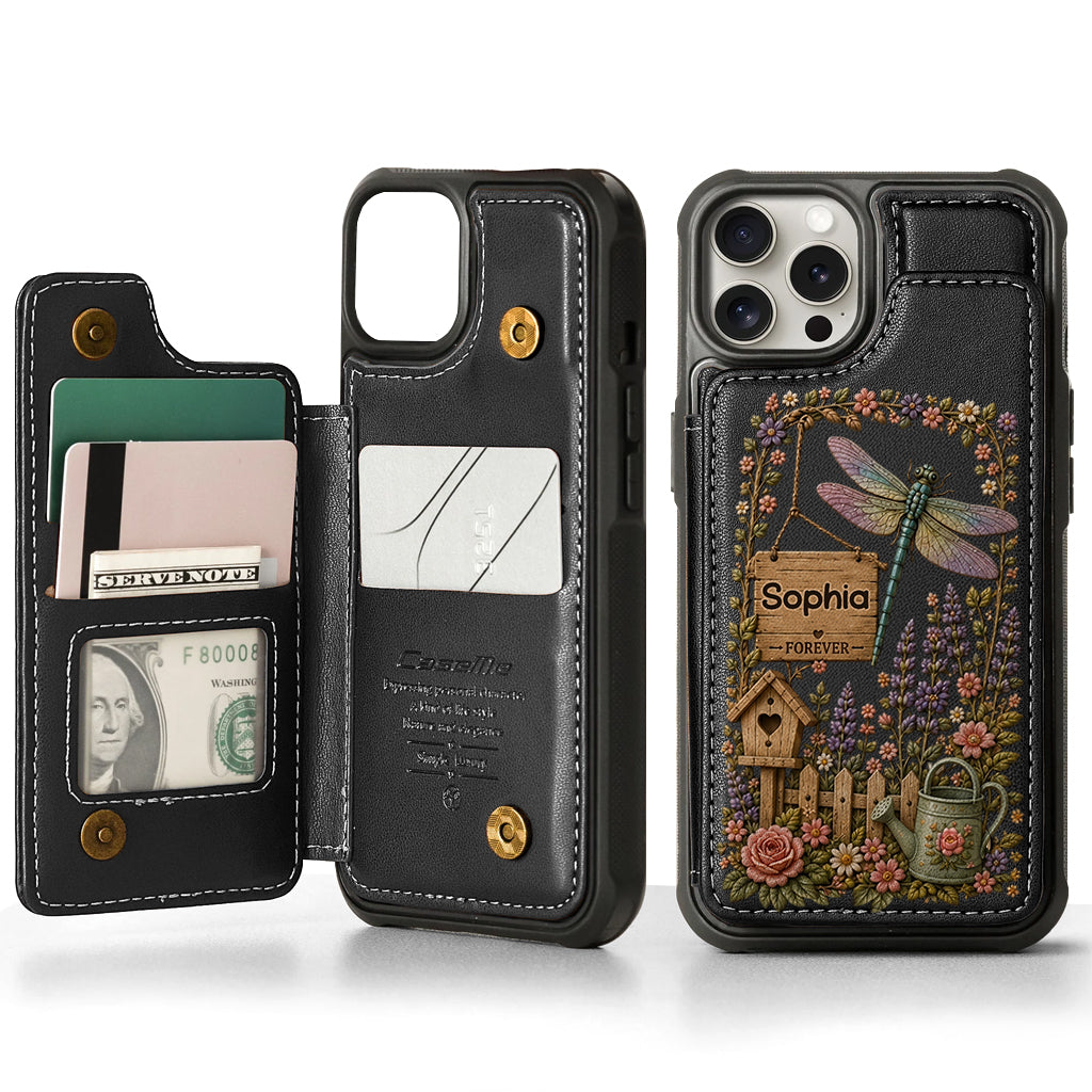 Humingbird, Dragonfly - Personalized Gardening Wallet Phone Case