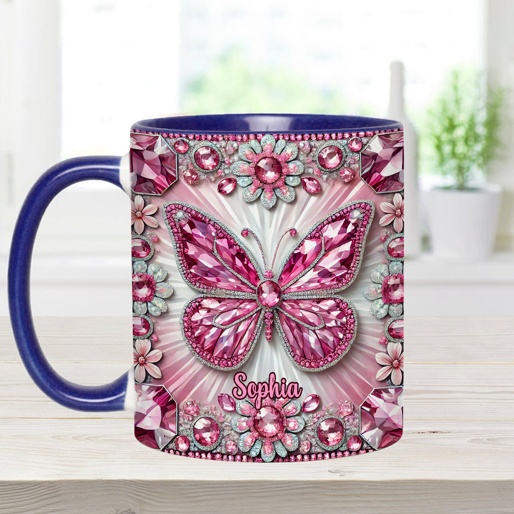 Wunderschöne Geschöpfe – Personalisierte Tasse mit Schmetterlingsmotiv