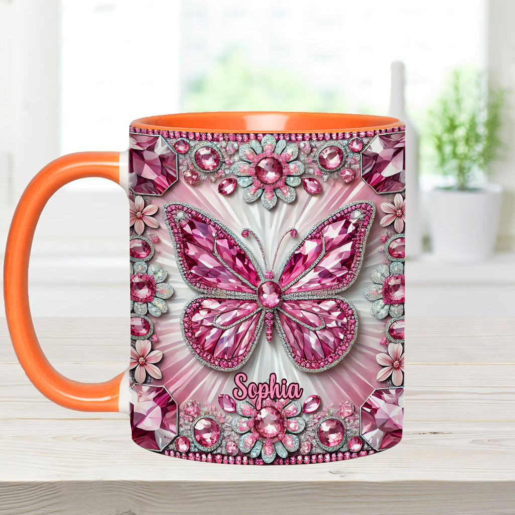 Wunderschöne Geschöpfe – Personalisierte Tasse mit Schmetterlingsmotiv