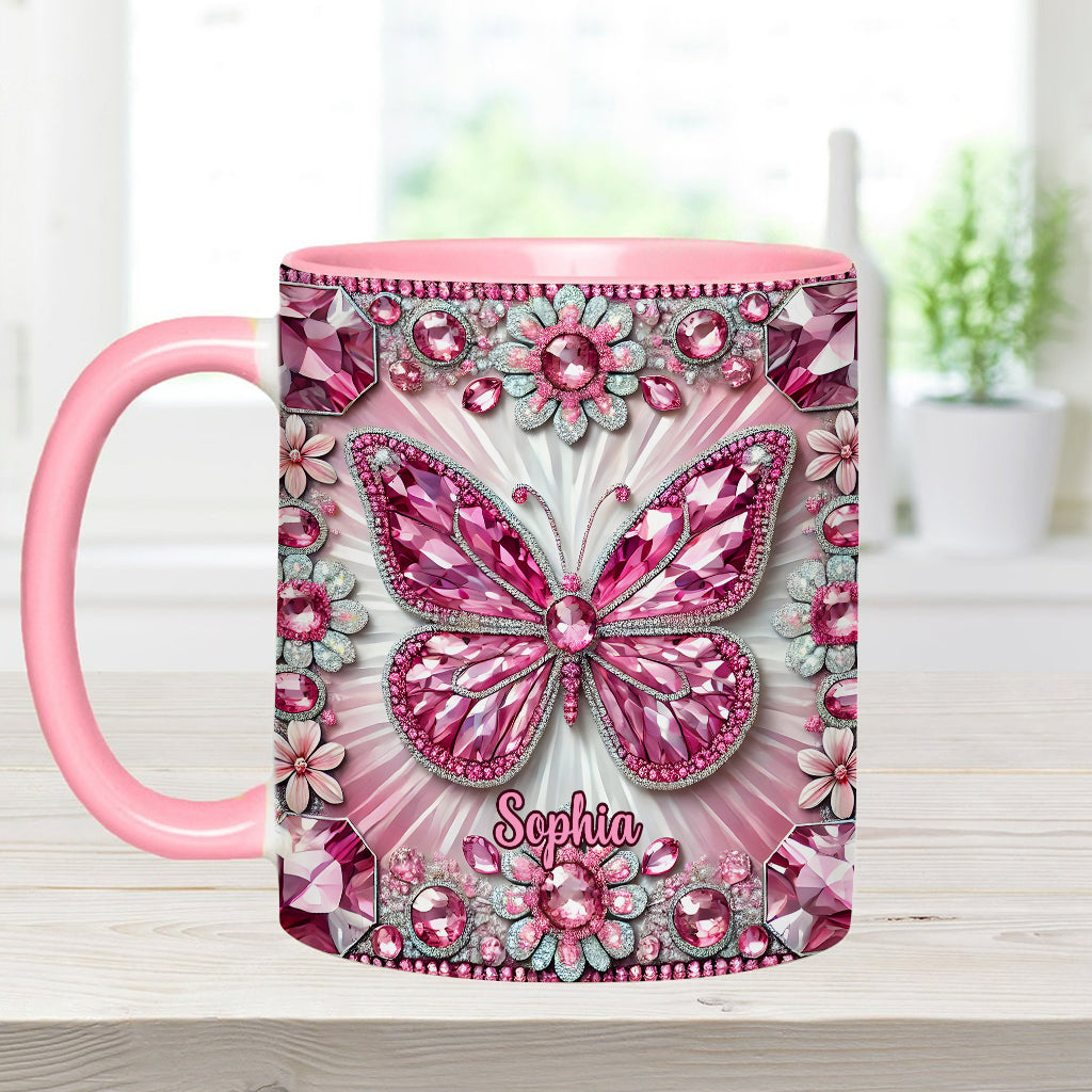 Wunderschöne Geschöpfe – Personalisierte Tasse mit Schmetterlingsmotiv