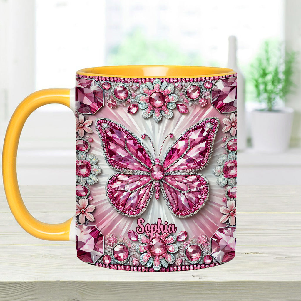 Wunderschöne Geschöpfe – Personalisierte Tasse mit Schmetterlingsmotiv