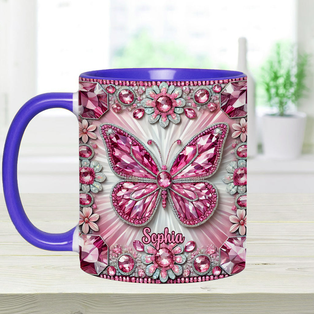 Wunderschöne Geschöpfe – Personalisierte Tasse mit Schmetterlingsmotiv