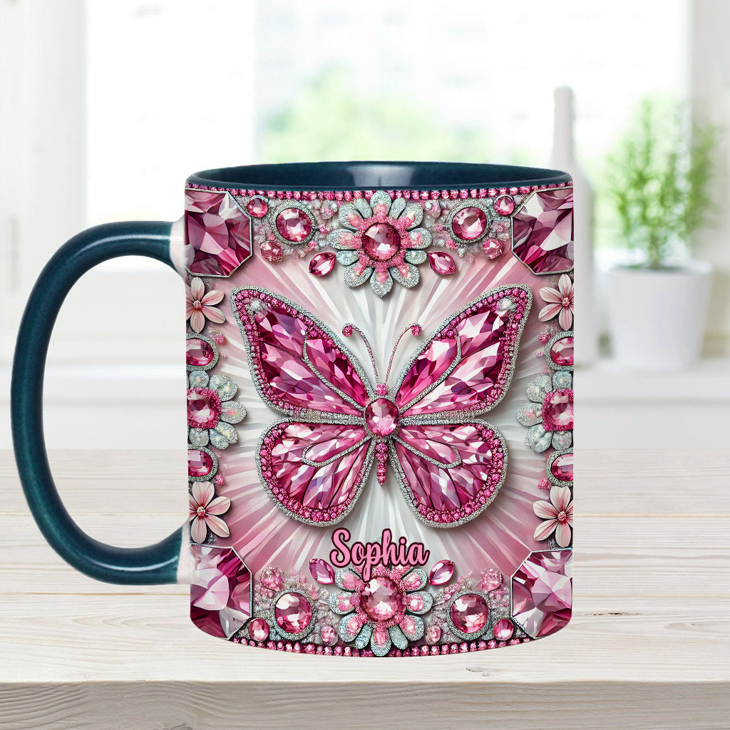 Wunderschöne Geschöpfe – Personalisierte Tasse mit Schmetterlingsmotiv